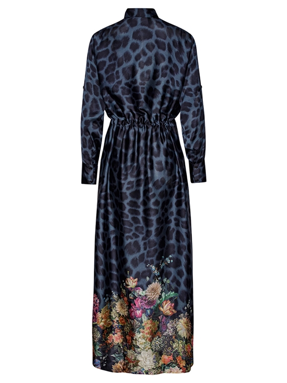 Karmamia Nakita Maxi Kjole, Navy Flower Leopard 